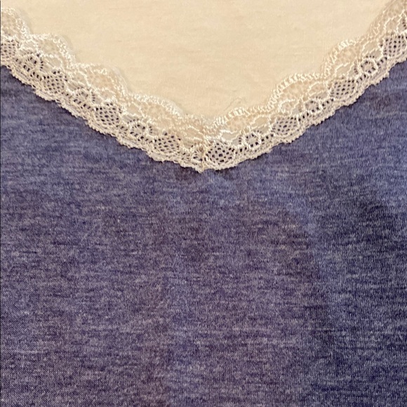 Elegant Blue Lace Trim Pajama Set - Picture 4 of 10